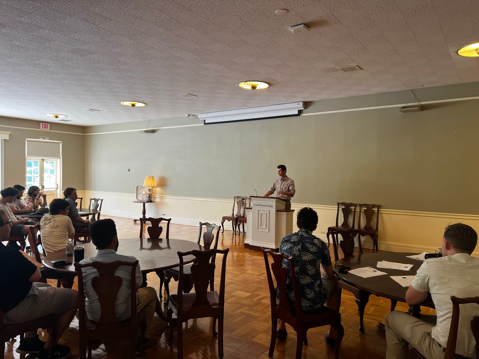 John addressing young Catholics at a Civitas Dei gathering